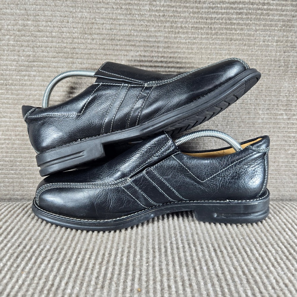Sandro Moscoloni Mens 11.5 Black Leather Comfort Gel Slip On Loafers 6112